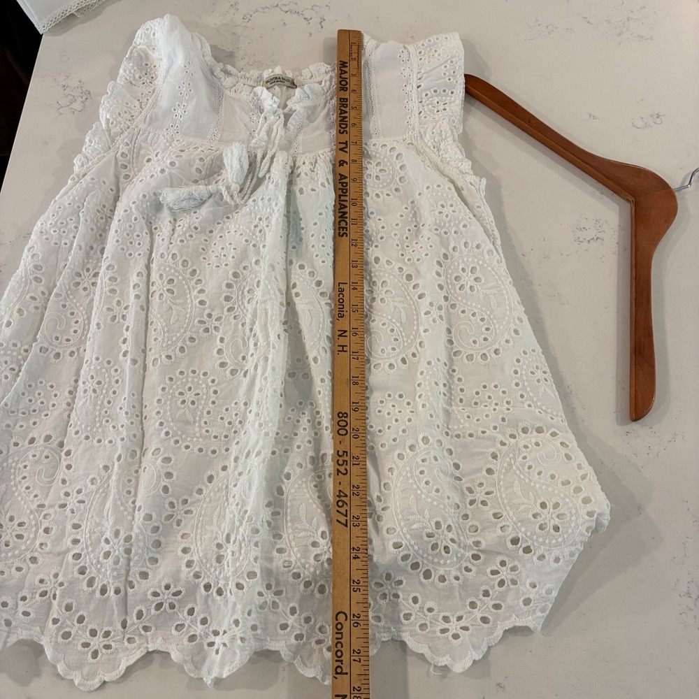 Valentina Naldi Blouse M Eyelet Cotton Boho Italian Romantic Shabby Chic Cottage - Picture 7 of 10